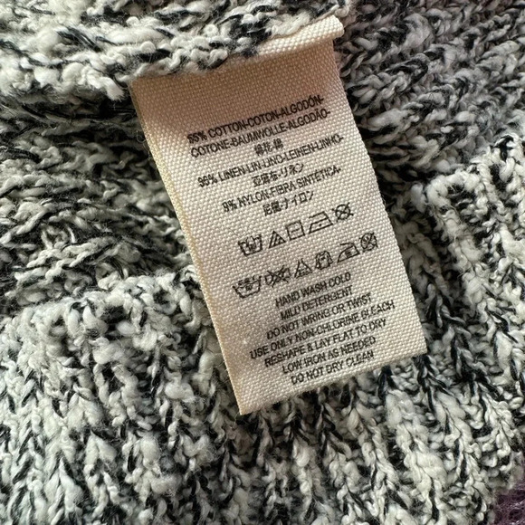 Free People Crew Neck Sweater Black and white 100% Cotton Size medium - Picture 8 of 10